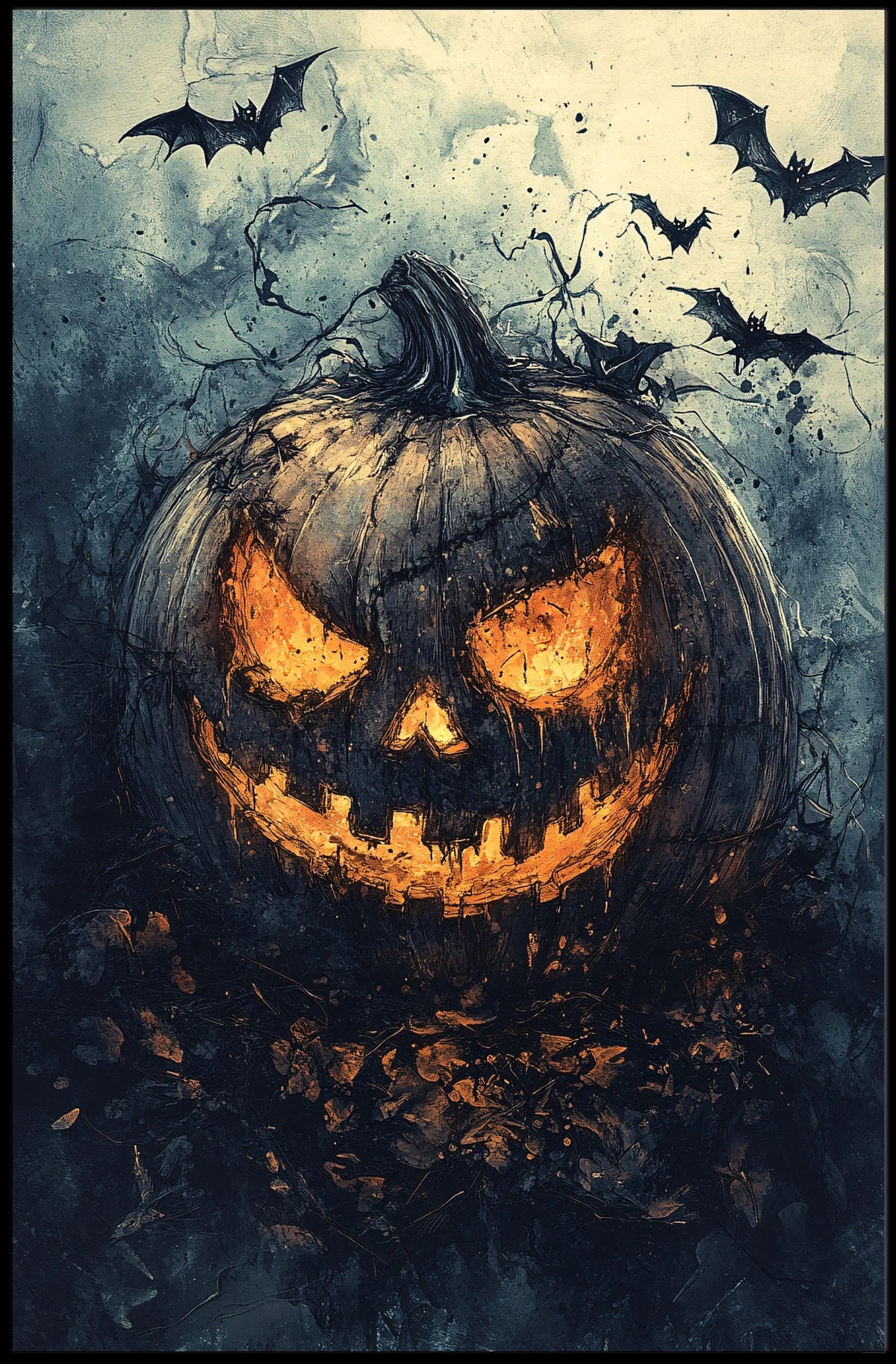 Halloween Mischief Artwork Featuring Jack-o'-Lantern Cultural Poster