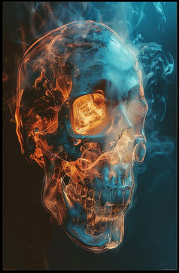 Fiery Skull Art Poster PosterGoat