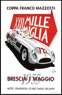Mille Miglia 1955 Racing Poster