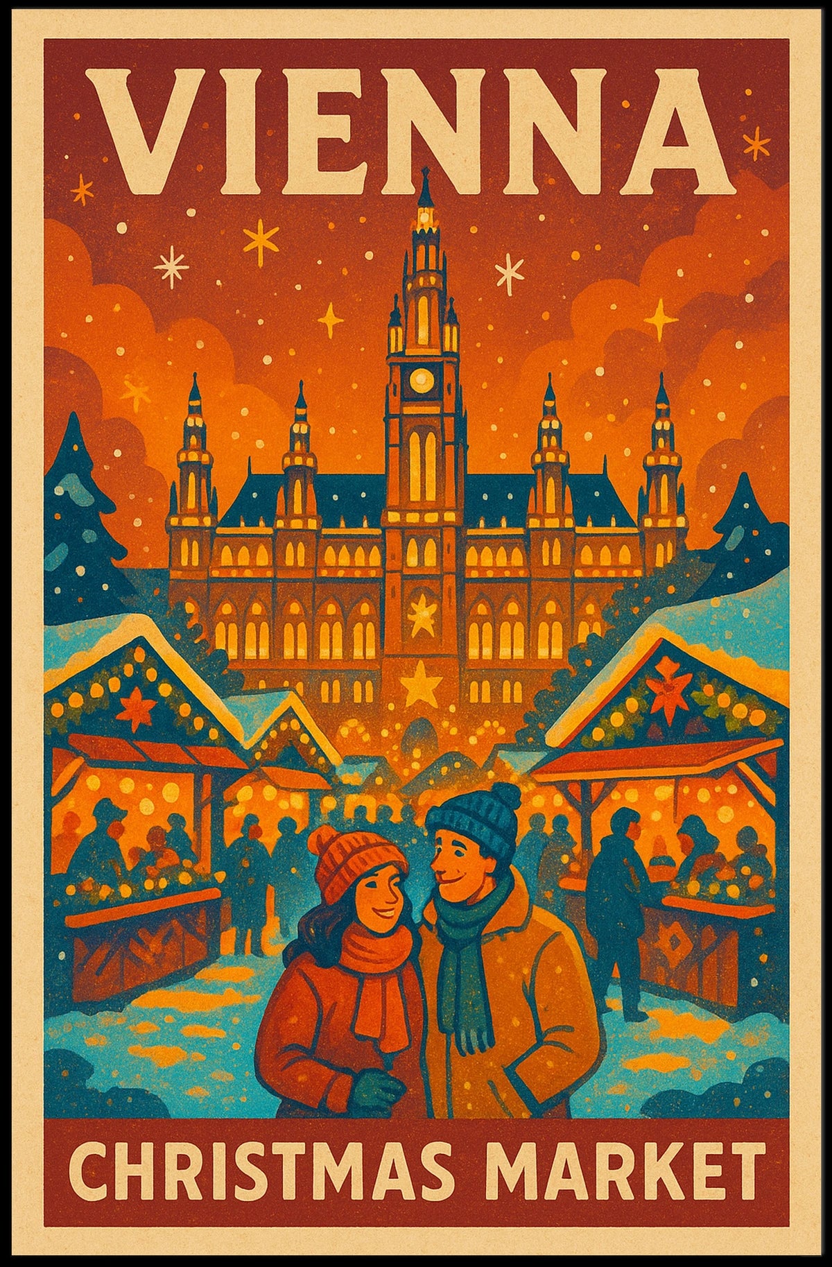 Vienna Christmas Market Poster