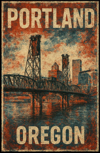 Wanderlust Portland Travel Vintage Poster