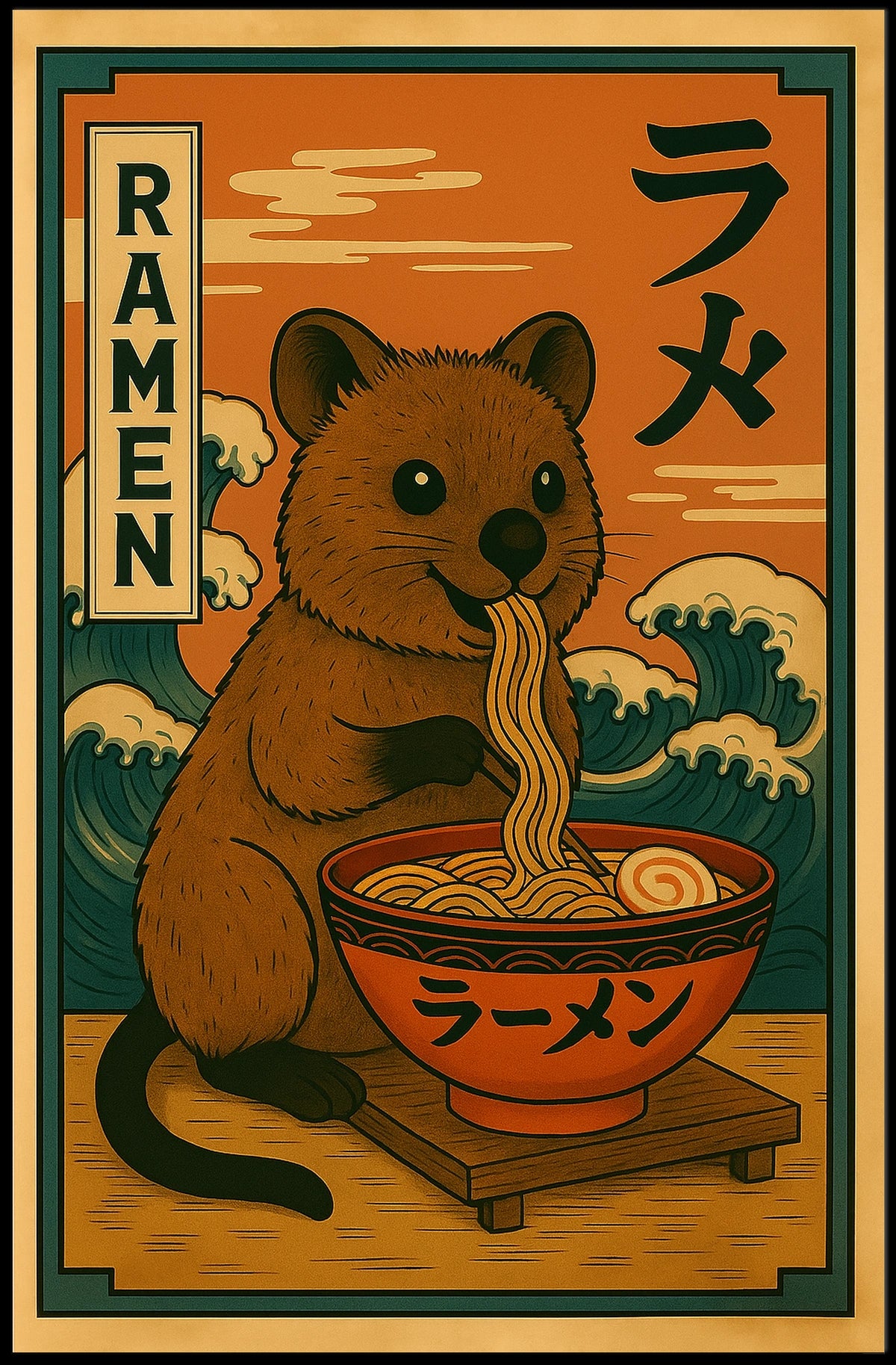 Quokka Ramen Delight Poster