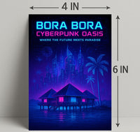 Bora Bora Cyberpunk Oasis Poster PosterGoat