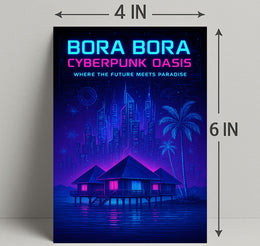 Bora Bora Cyberpunk Oasis Poster PosterGoat
