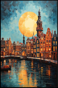Moonlit Canals Poster