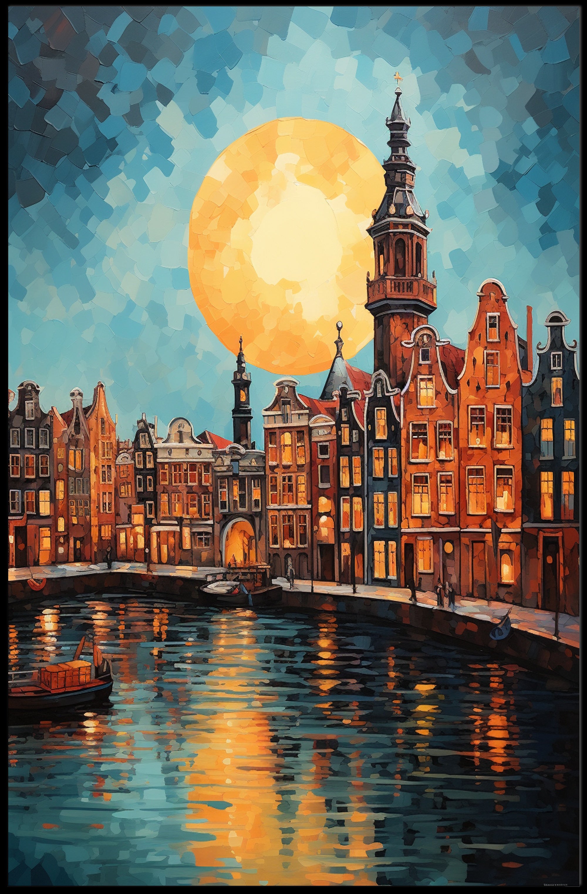 Moonlit Canals Poster