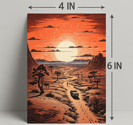 Desert Journey At Sunset Poster