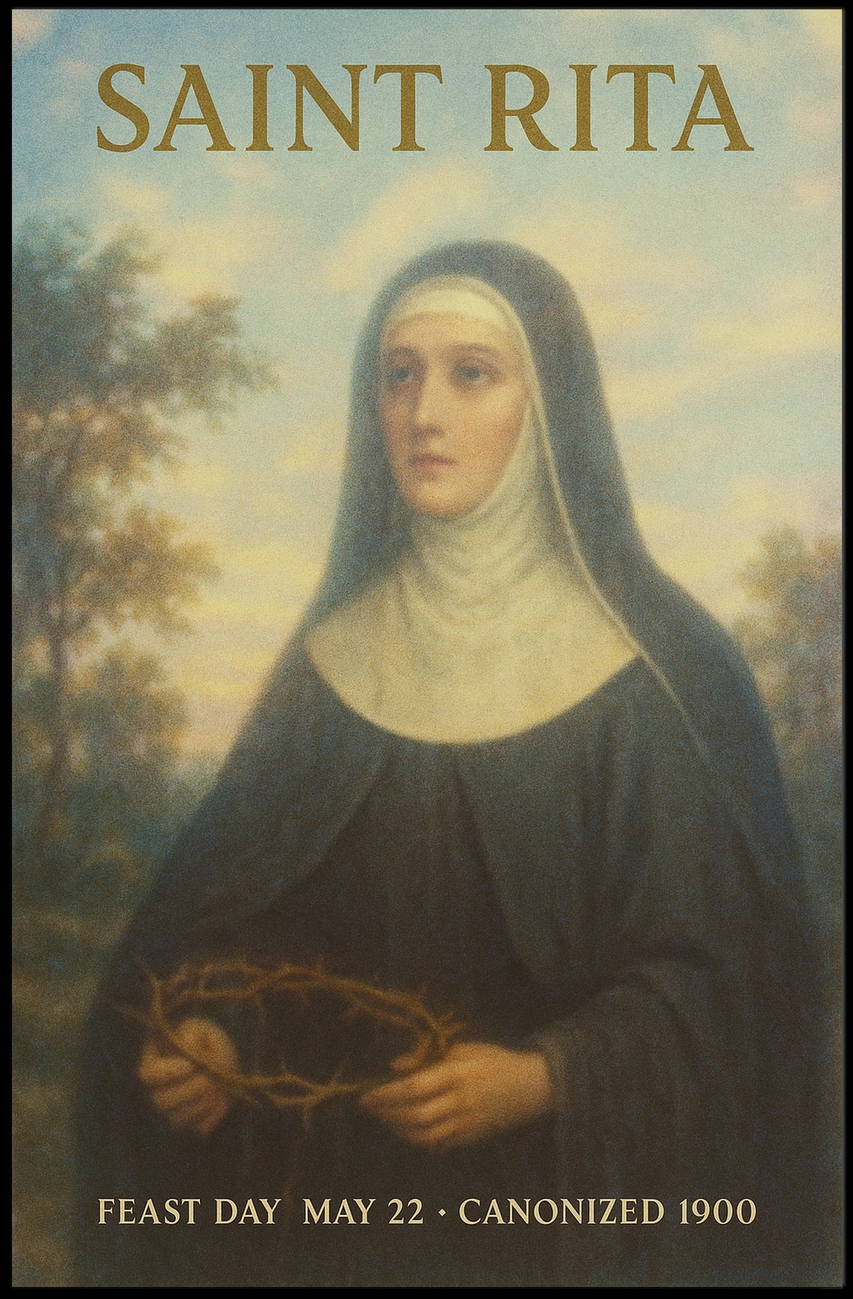 Saint Rita Feast Day Poster
