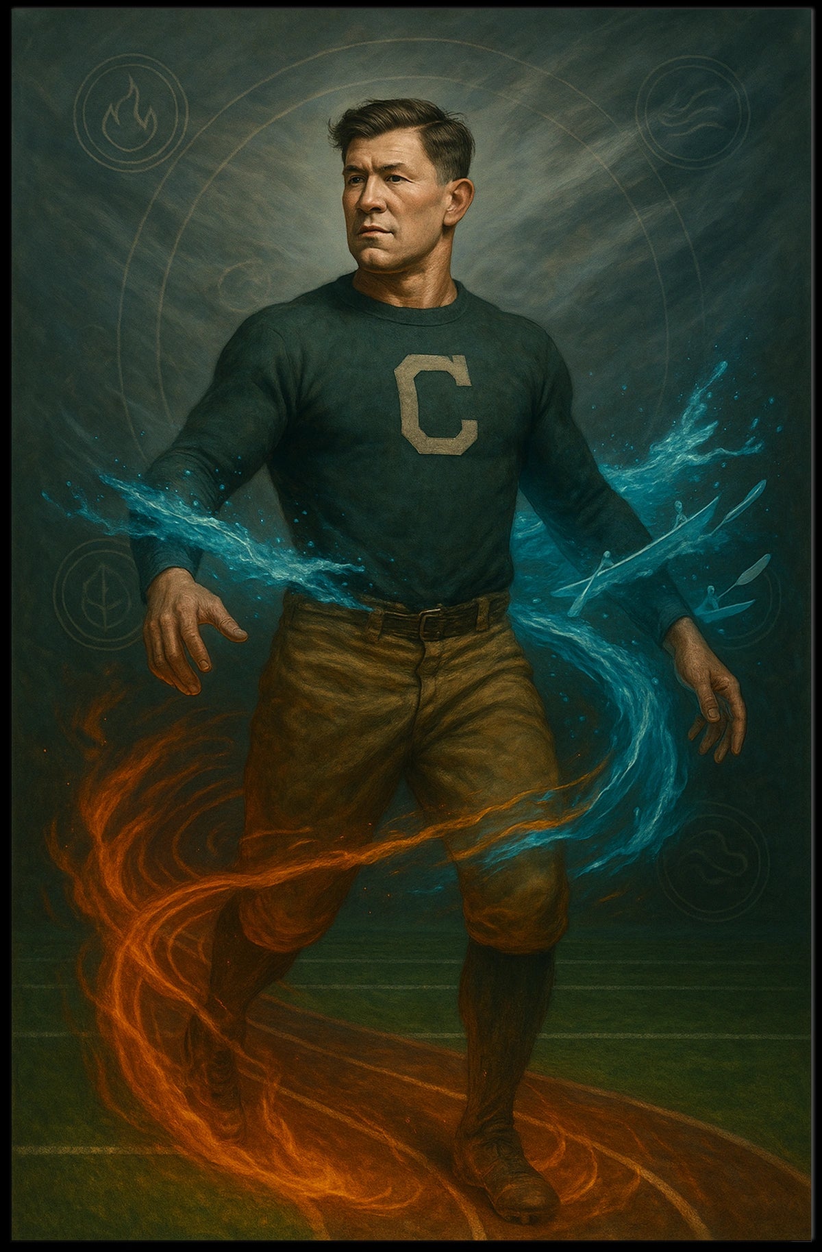 Elemental Athlete Art Jim Thorpe Poster