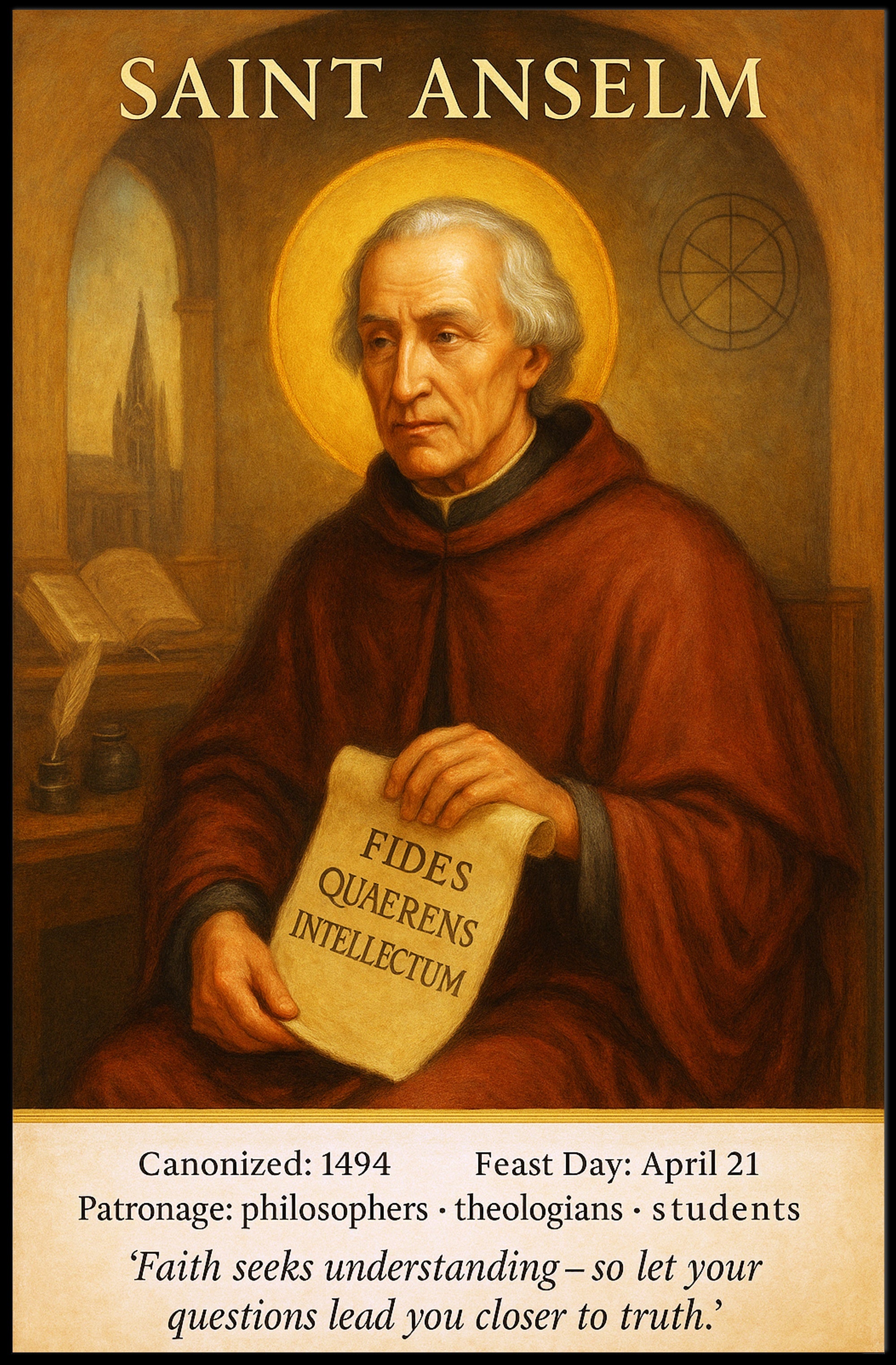 Saint Anselm Patron of Philosophers and Theologians Poster PosterGoat
