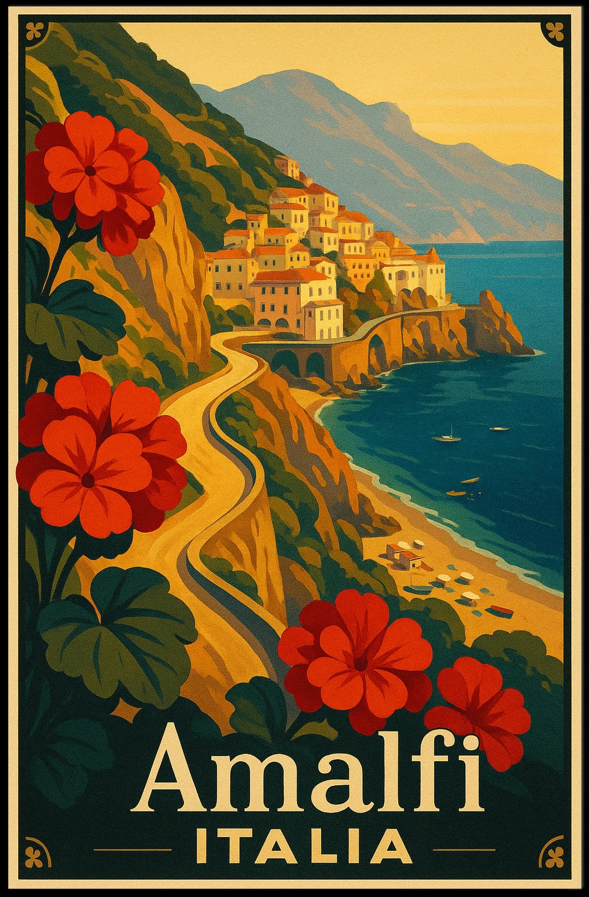 Amalfi Coast Italia Poster