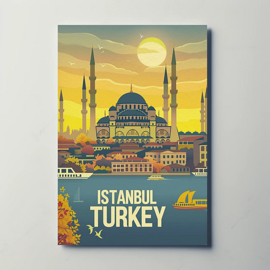 Istanbul Turkey Vintage Poster