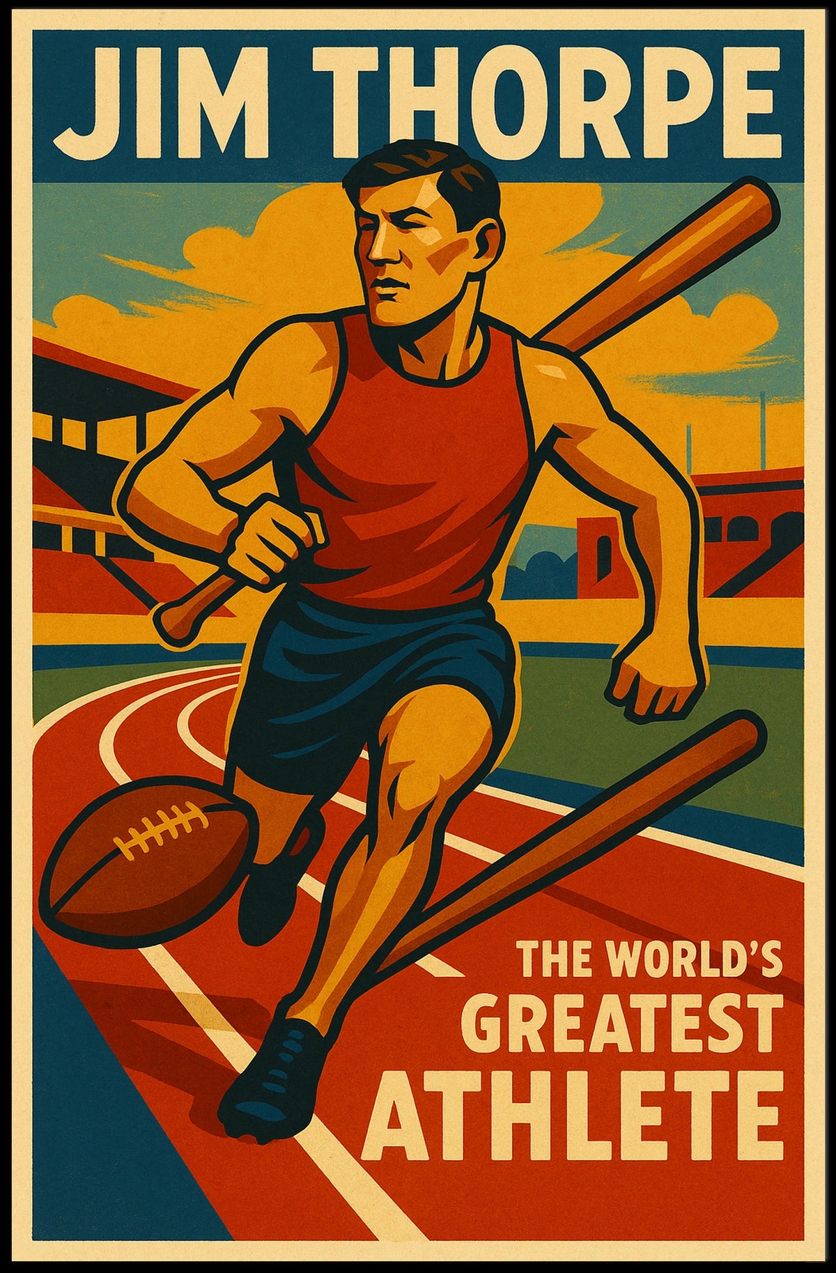 Jim Thorpe Legendary Athlete Poster