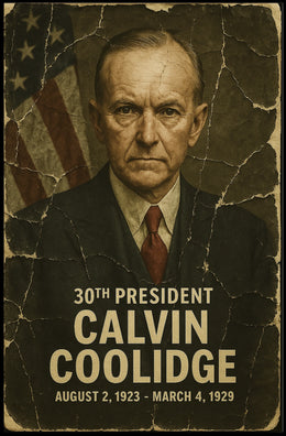 Calvin Coolidge 30th President of the United States Damaged Photograph Poster