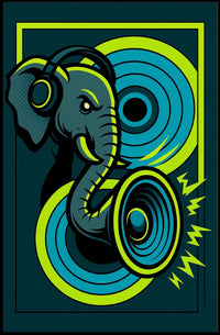 Groovy Elephant Vibes Poster