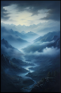 Mystical Mountain Valley Poster