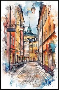 Stockholm Gamla Stan Old Town Sweden Historic Street Poster