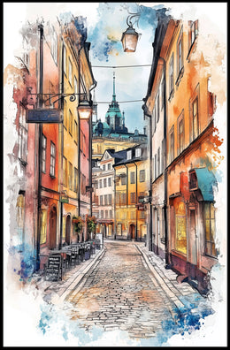 Stockholm Gamla Stan Old Town Sweden Historic Street Poster