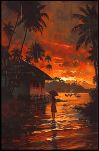 Tropical Sunset Serenity Poster