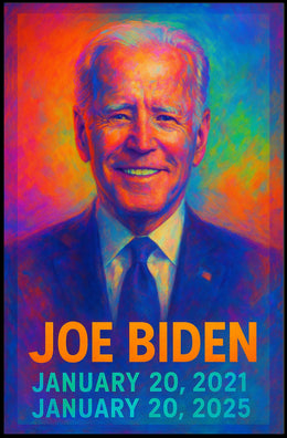 Joe Biden 46th President of the United States Neon Gradient Overlay Poster