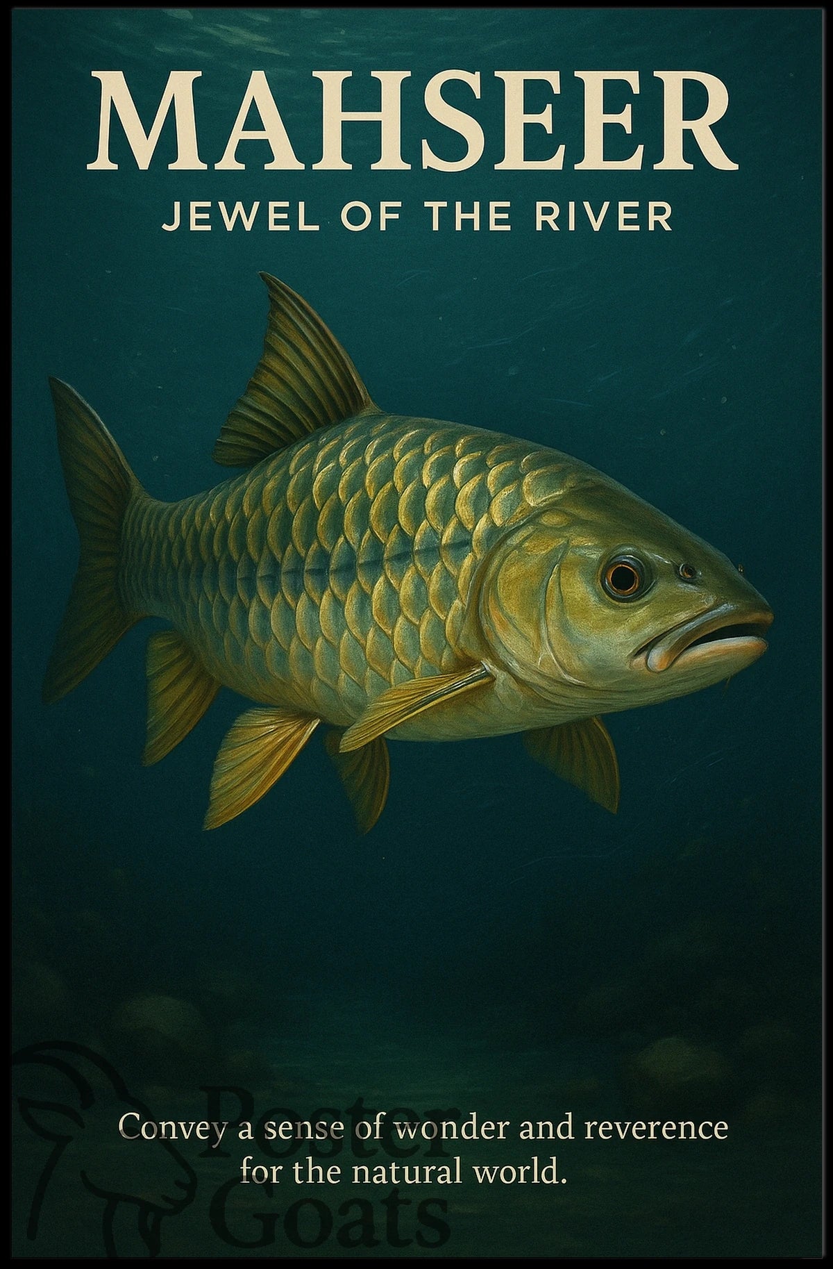 MAHSEER Fish Photorealistic Animal Poster