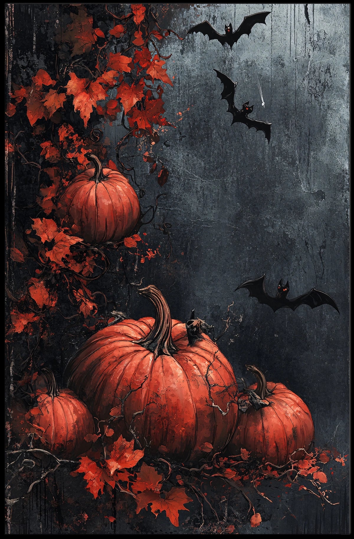 Hauntingly Eerie Halloween Autumn Landscape Poster