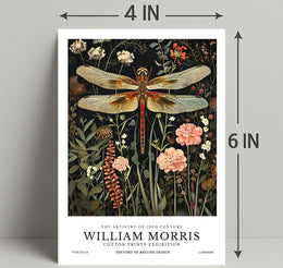 William Morris Dragonfly Textile Art Artistic Poster