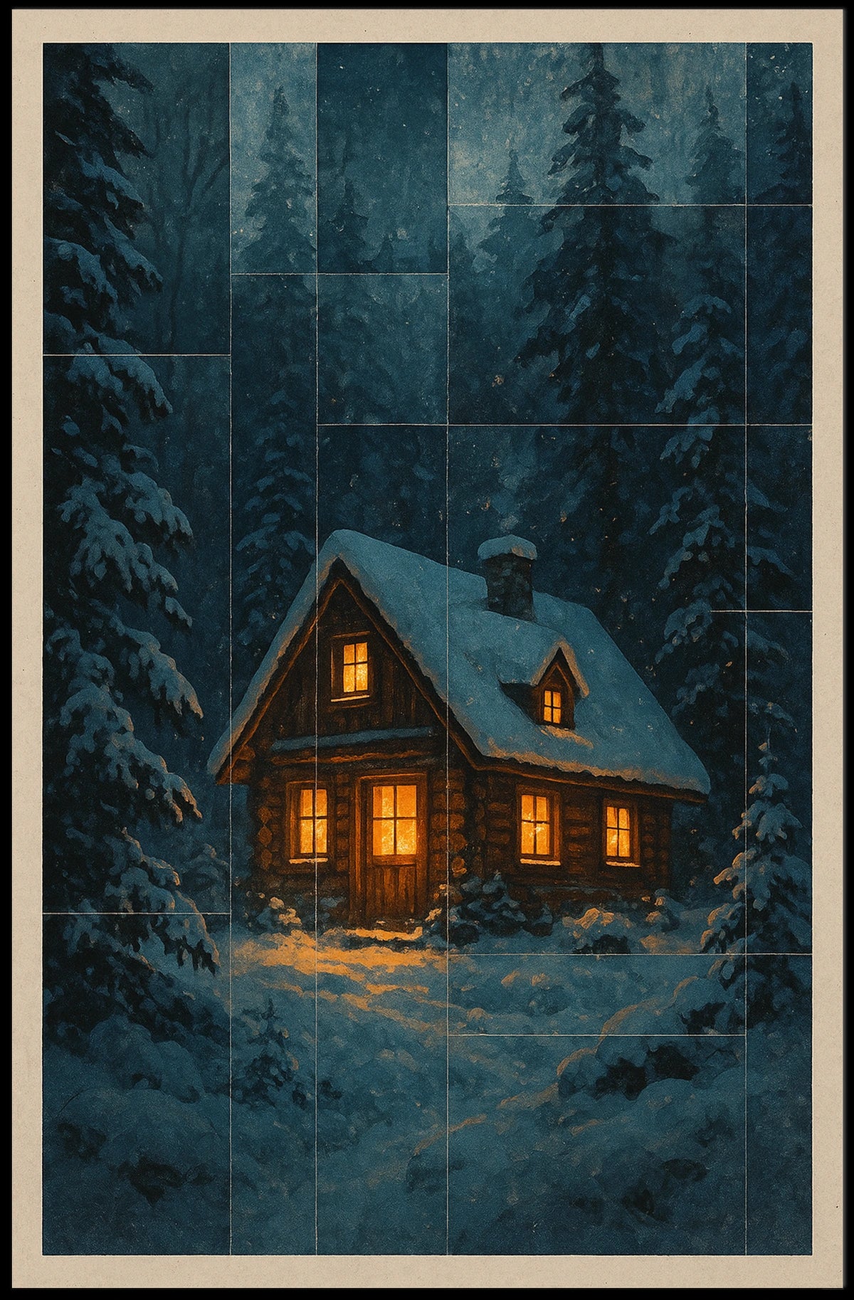 Cozy Winter Cabin Poster