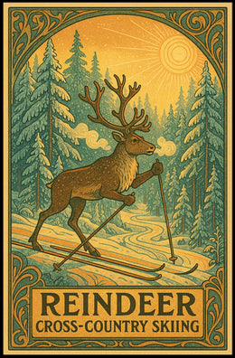 Reindeer Cross-Country Skiing Poster