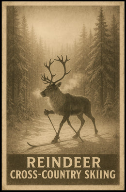 Reindeer Cross-Country Skiing Poster