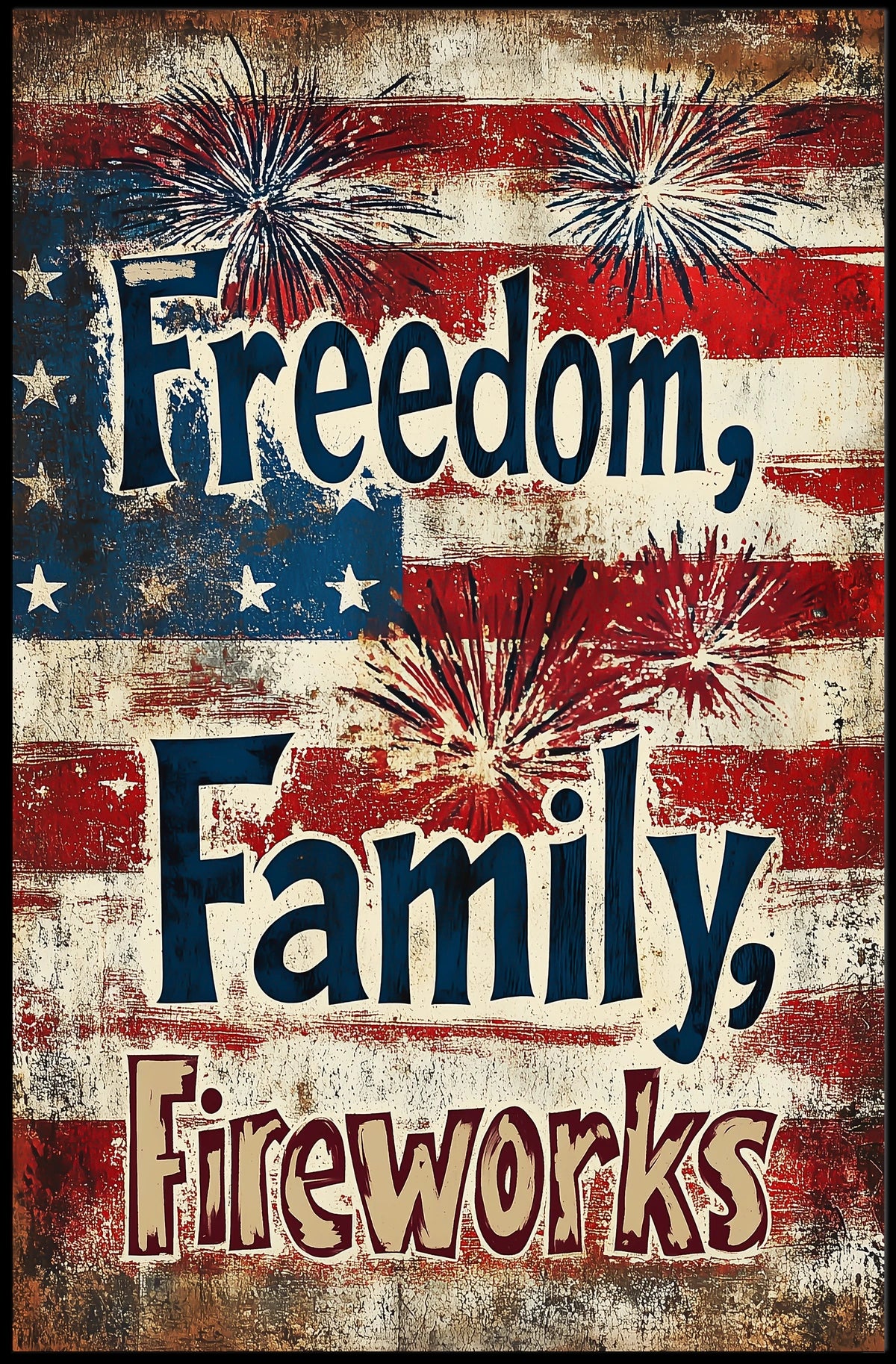 Freedom Family Fireworks Poster