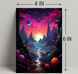 Cosmic Landscape Fantasy Poster PosterGoat
