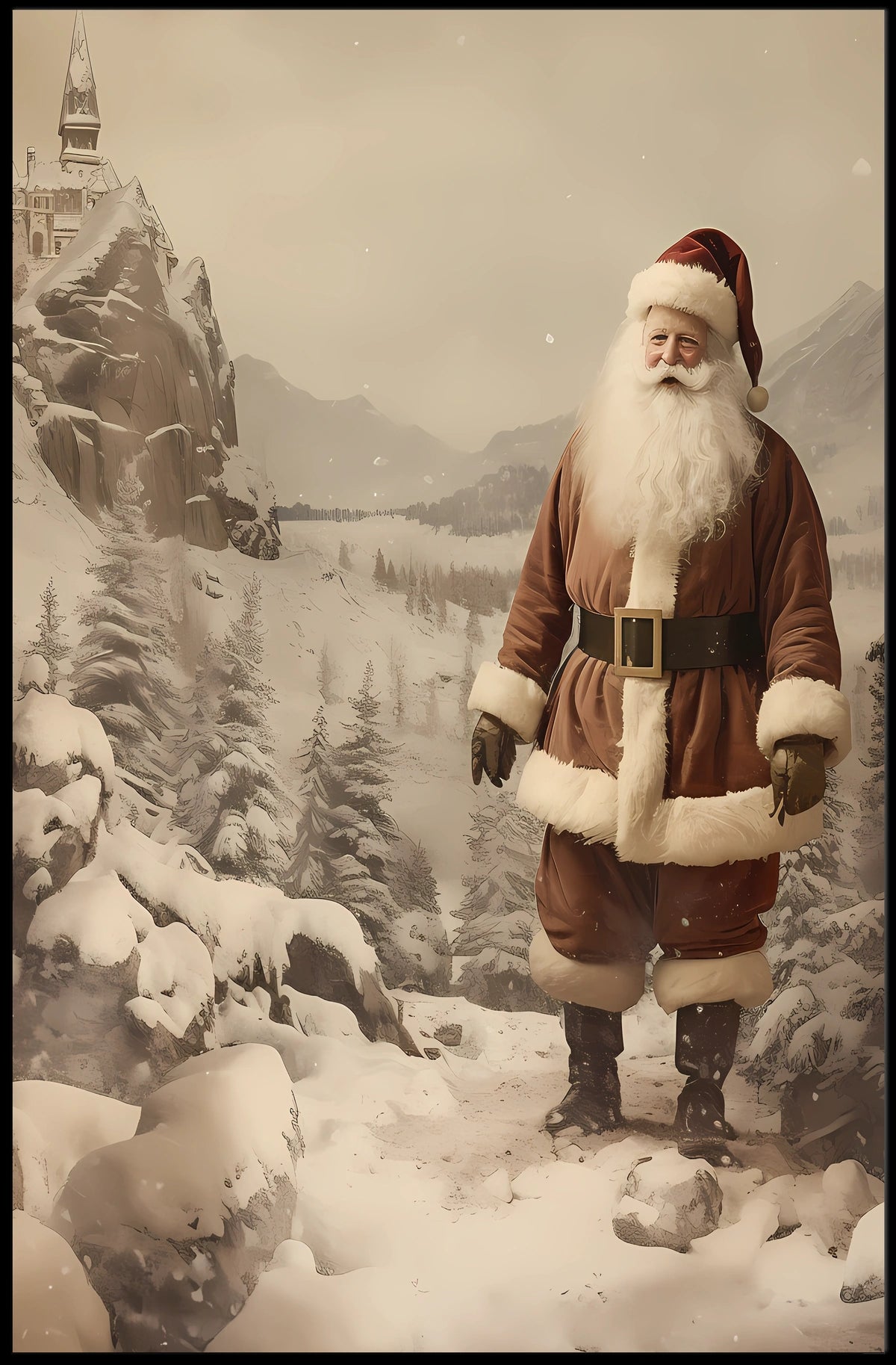 Winter Wonderland With Santa Poster