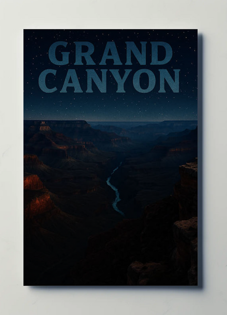 Grand Canyon Under Starry Sky Travel Poster