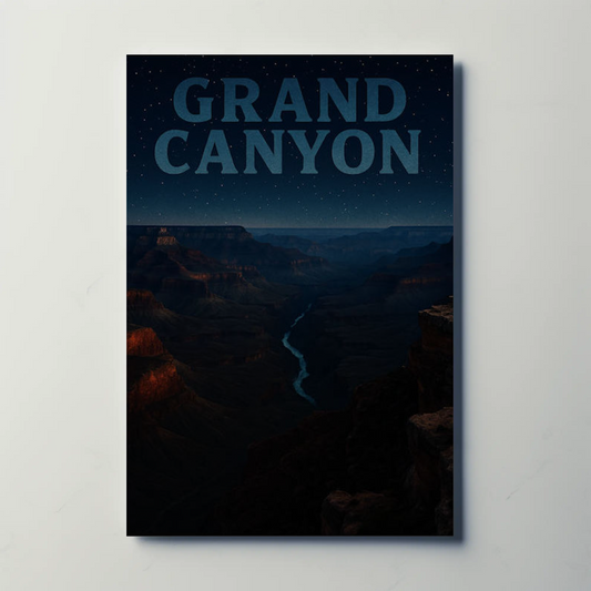 Grand Canyon Under Starry Sky Travel Poster
