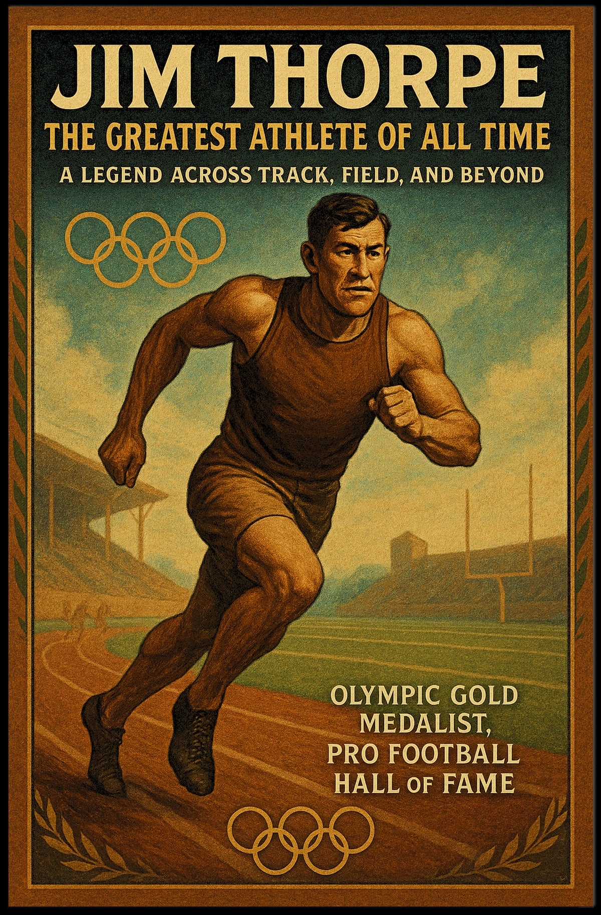 Jim Thorpe Legendary Athlete Tribute Poster