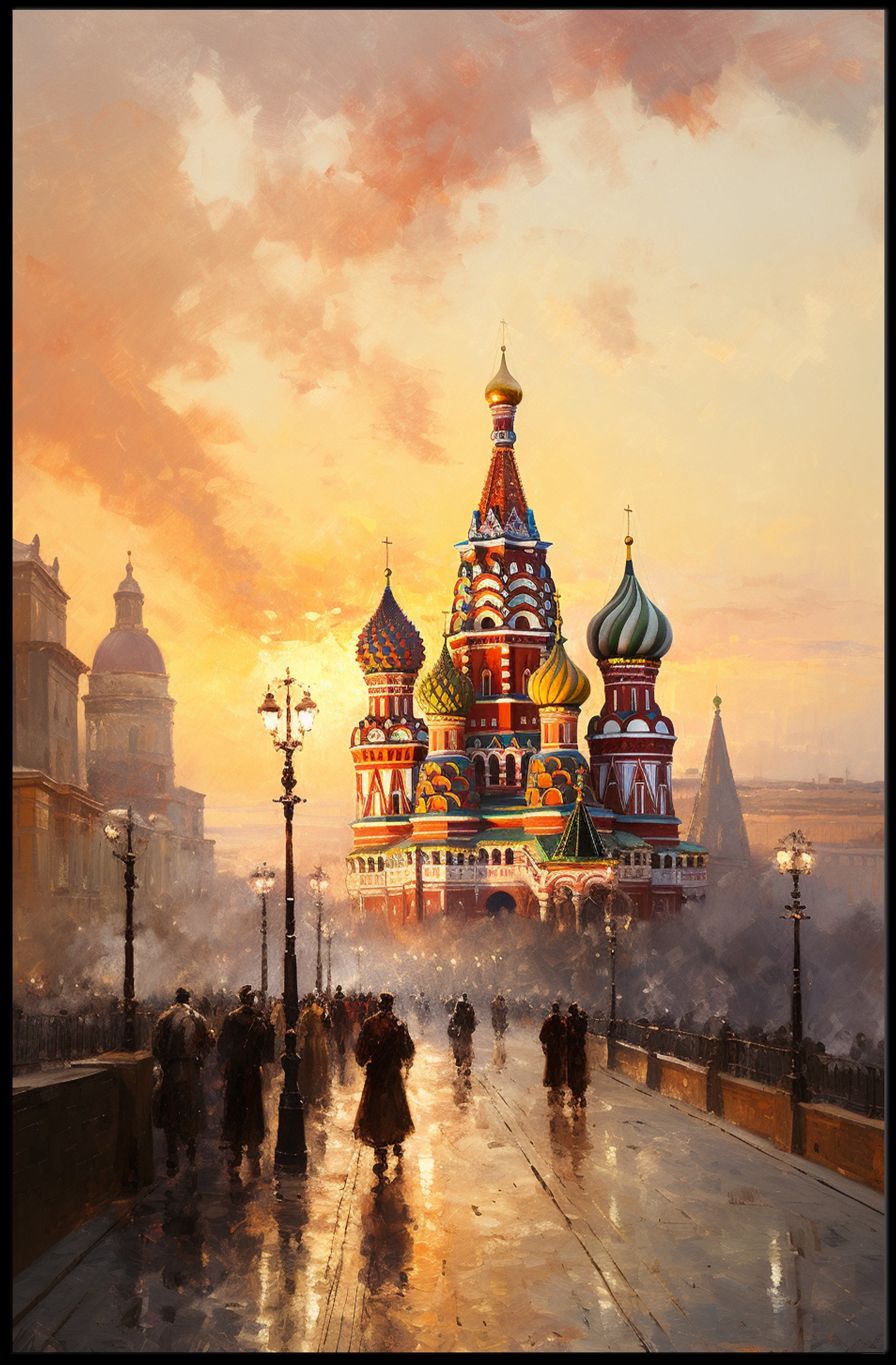 St. BasilS Cathedral At Sunset Poster