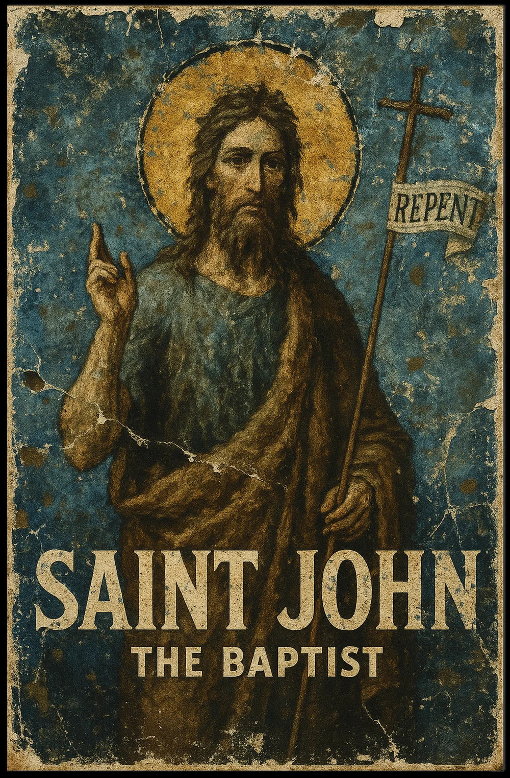 Saint John the Baptist Renaissance Religious Art Poster