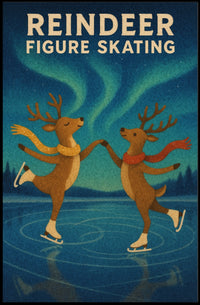Enchanting Reindeer Ice Dance Fantasy Poster