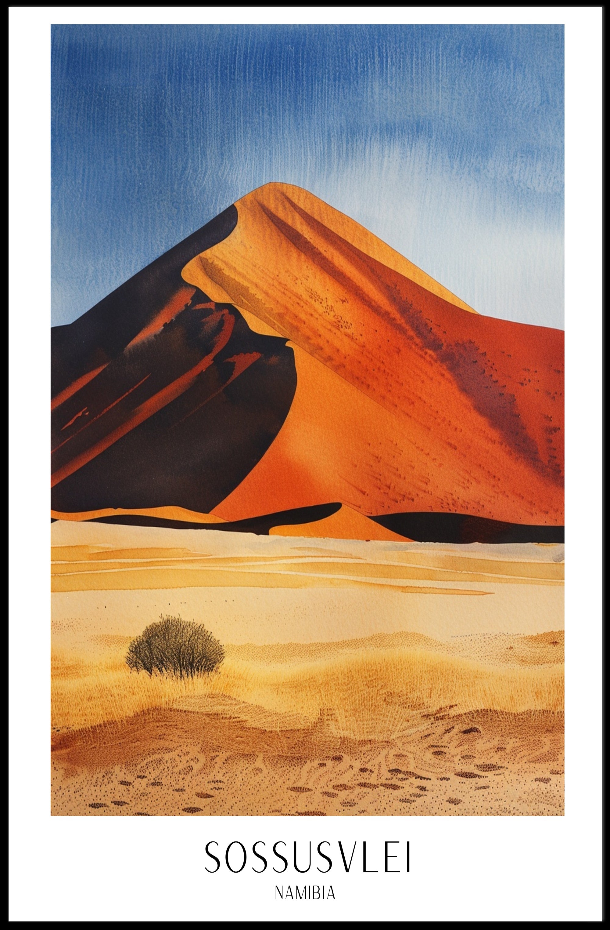 Sossusvlei Sand Dunes Namibia Travel Poster PosterGoat