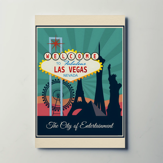 Vintage Poster Las Vegas Welcome Sign