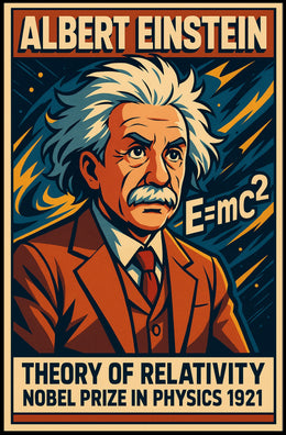 Albert Einstein Relativity Scientific Home Study Poster