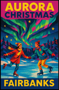 Fairbanks Aurora Christmas Poster