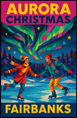 Fairbanks Aurora Christmas Poster