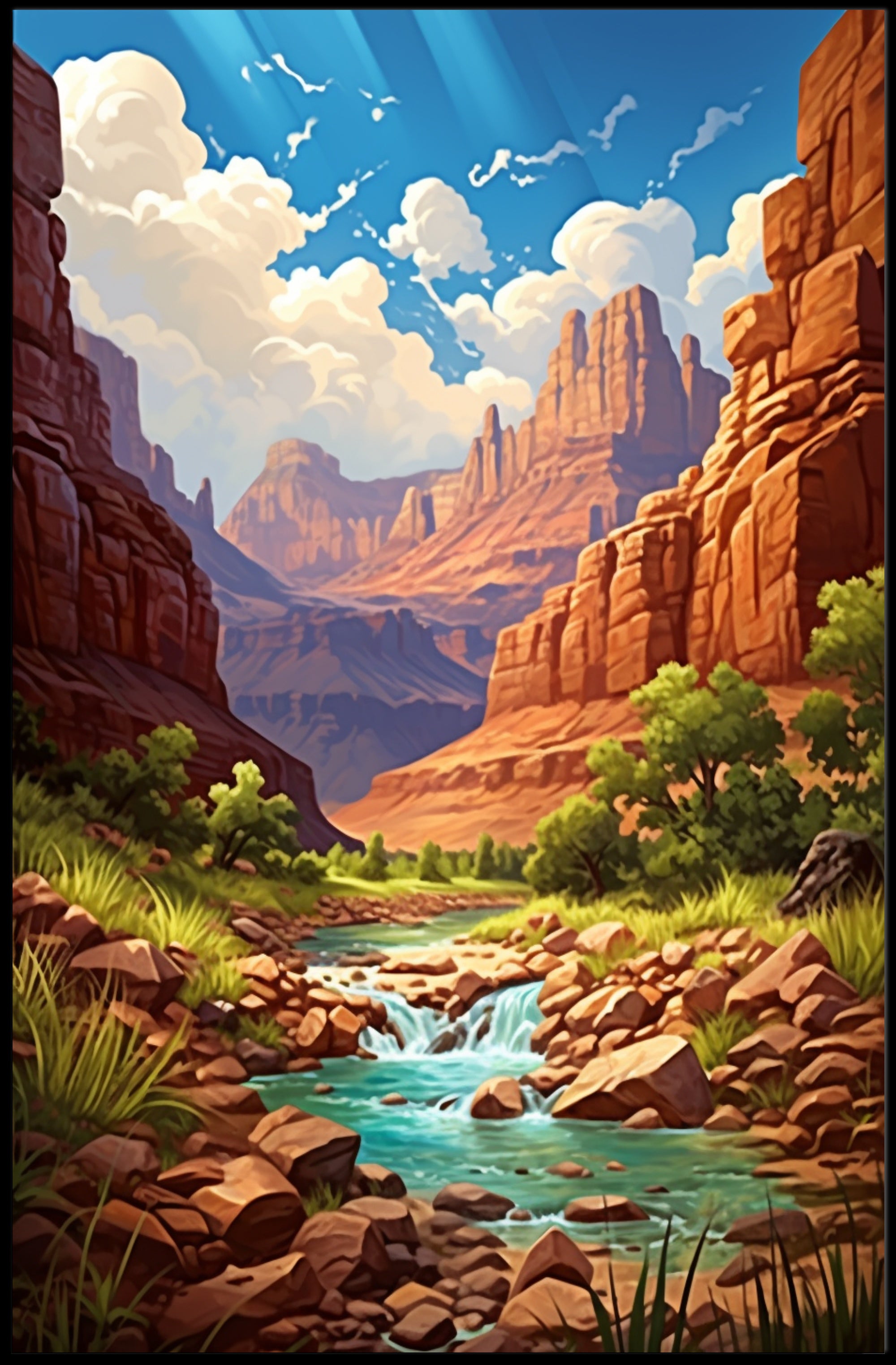 Majestic Canyon Landscape Poster