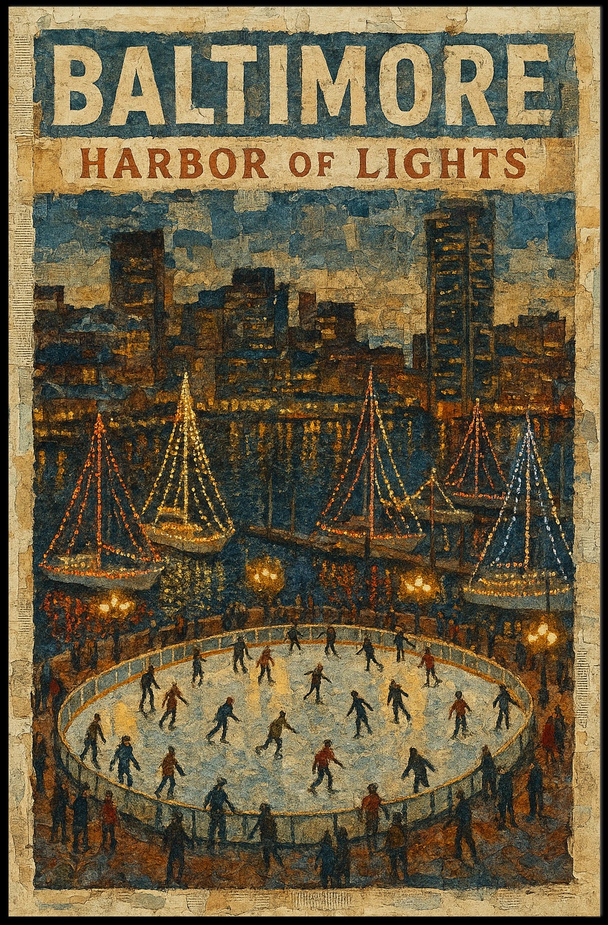 Baltimore Harbor Of Lights Poster