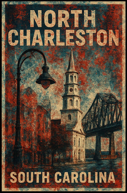 North Charleston Architectural Heritage Vintage Poster