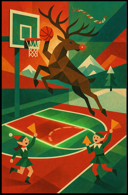 Reindeer Hoops Poster