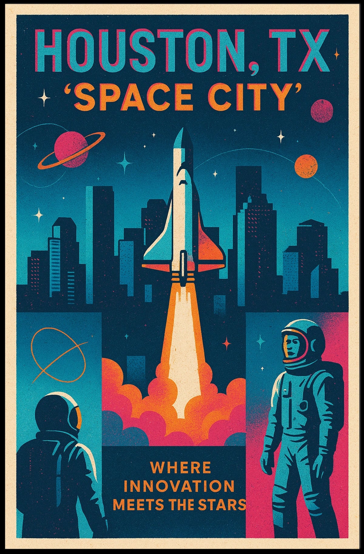 Space City Houston, TX Poster