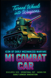 M1 Combat Car Icon of Early Mechanized Warfare Poster PosterGoat